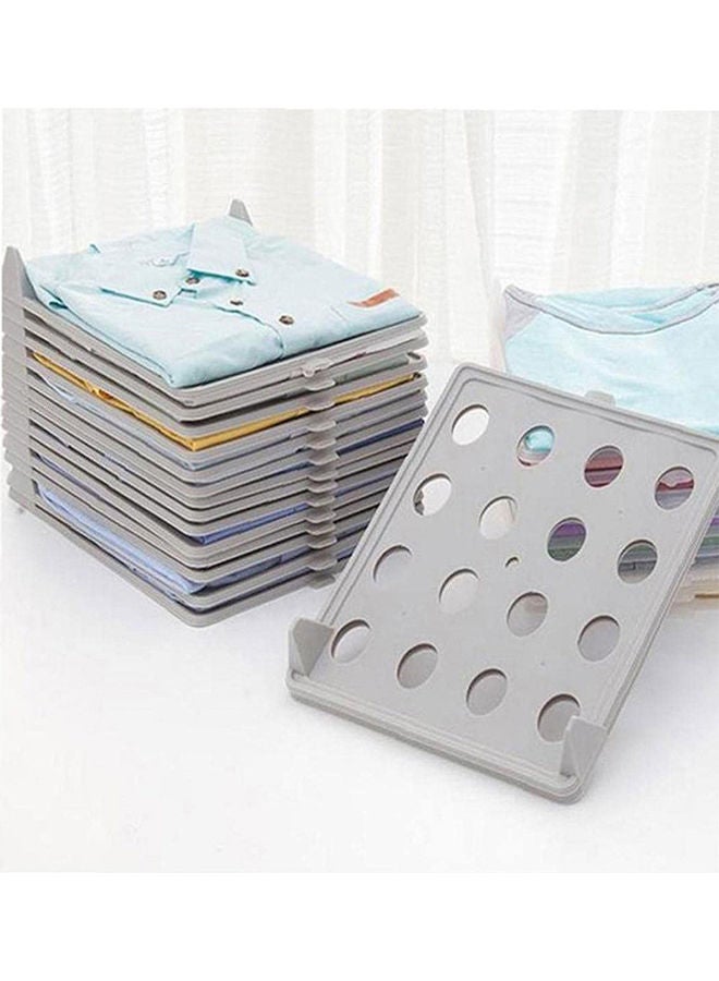 5-Piece Closet Shirt Folder And Organizer Grey 32x26cm