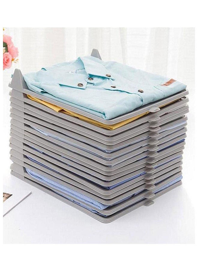 5-Piece Closet Shirt Folder And Organizer Grey 32x26cm