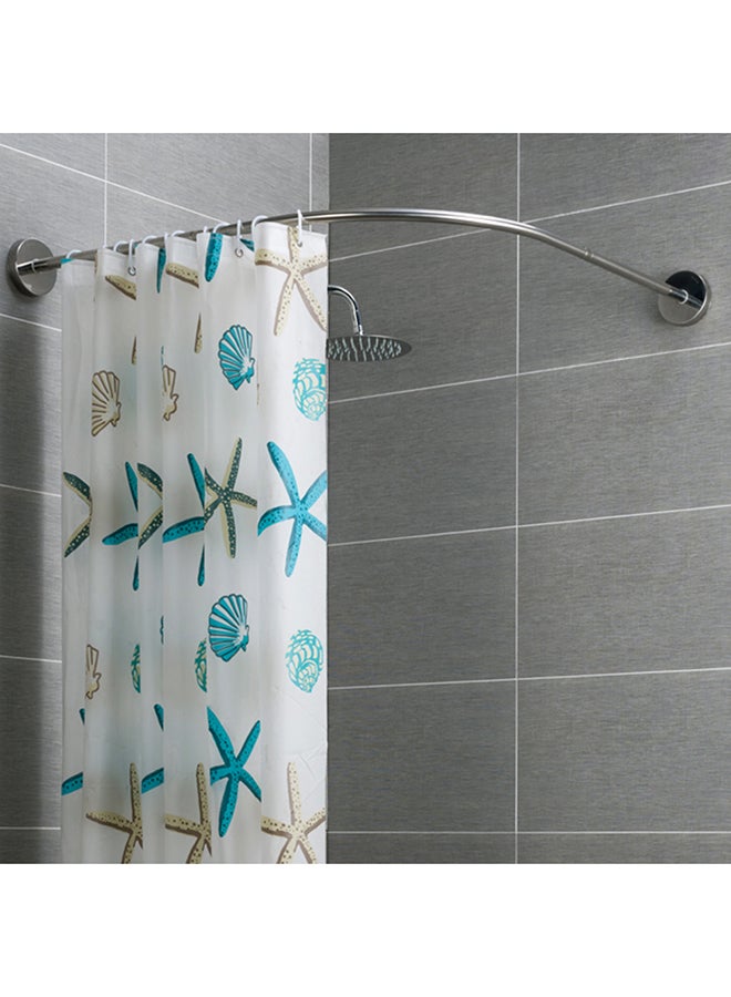 Punch-Free Shower Curtain Rod Set Silver 130x10x5cm