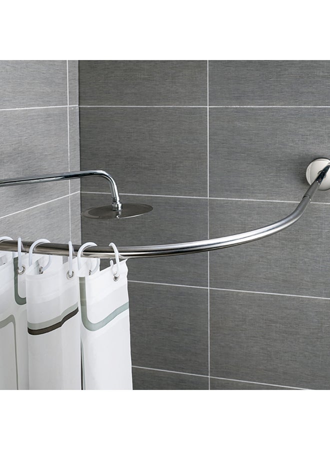 Punch-Free Shower Curtain Rod Set Silver 130x10x5cm