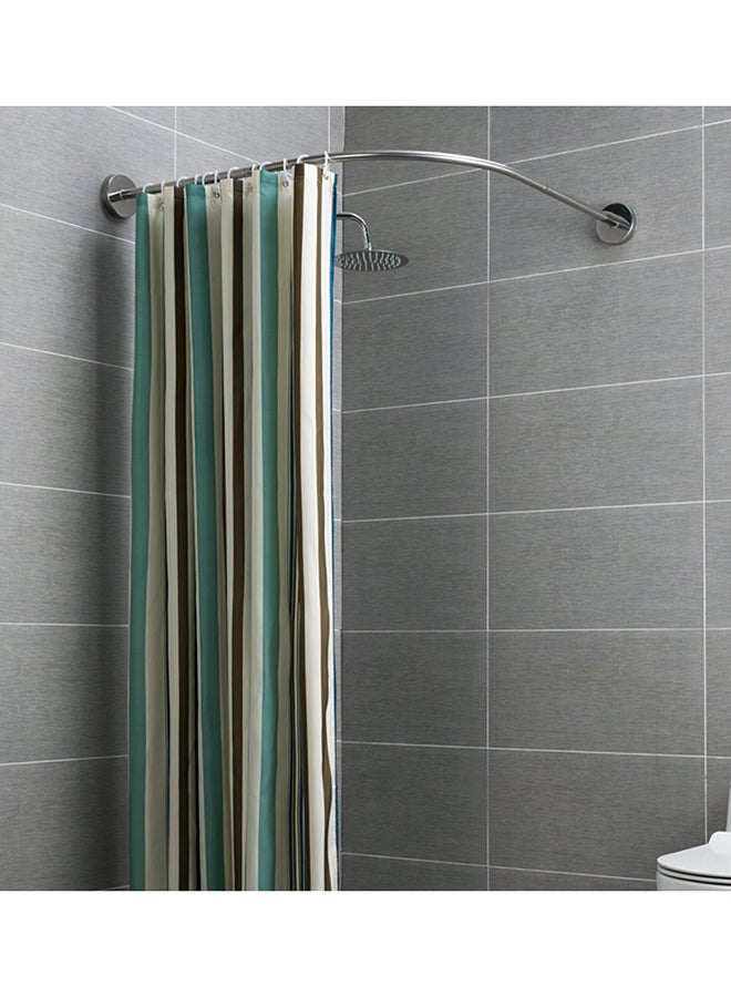 Punch-Free Shower Curtain Rod Set Silver 130x10x5cm