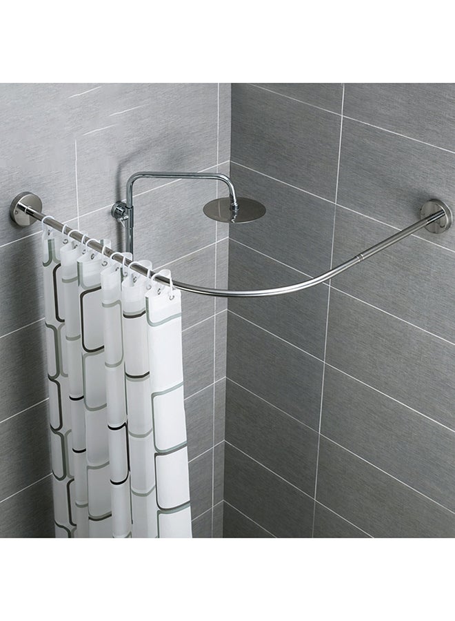 Punch-Free Shower Curtain Rod Set Silver 130x10x5cm