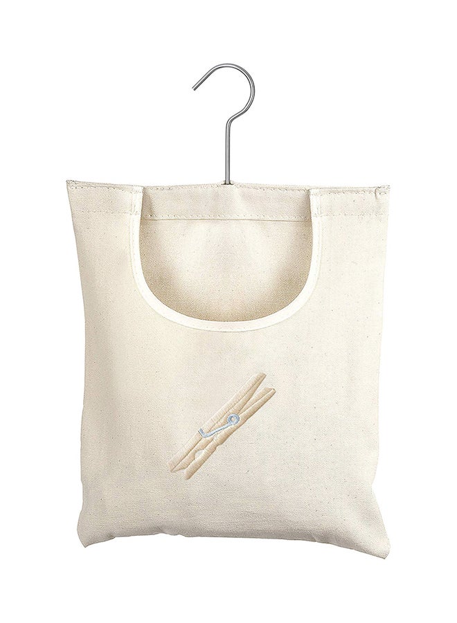 Canvas Clothespin Bag Off-White