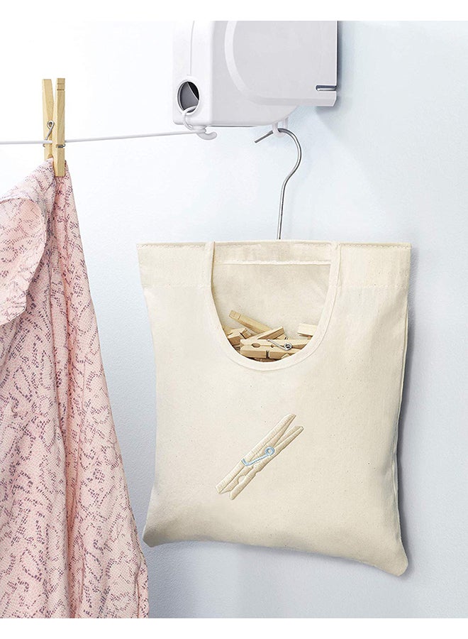 Canvas Clothespin Bag Off-White