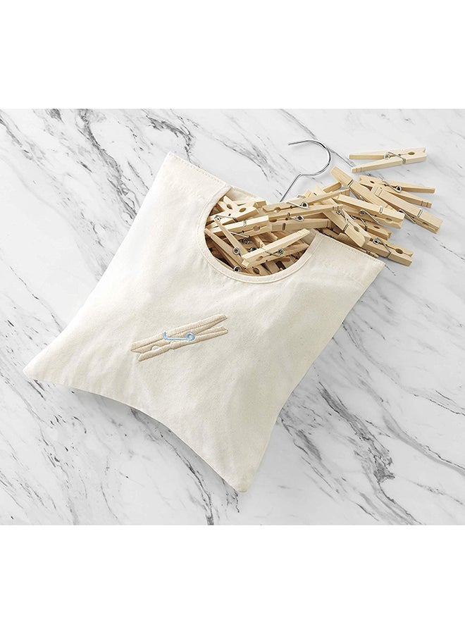 Canvas Clothespin Bag Off-White