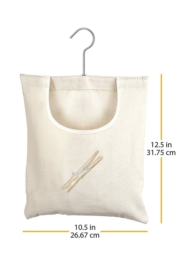 Canvas Clothespin Bag Off-White