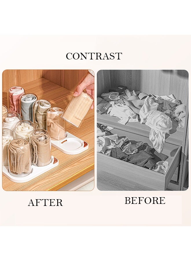 Wall Mounted Underwear Storage Box Wardrobe Organizer Box Capsule Style Non Punching for T-shirt Skirts Socks Bras Panties Scarf(15 Capsules)