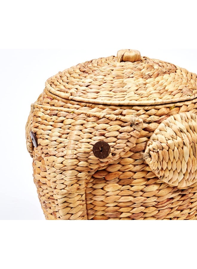 Homesmiths Elephant Shape Water Hyacinth Storage Basket Dia-40 x H40 cm