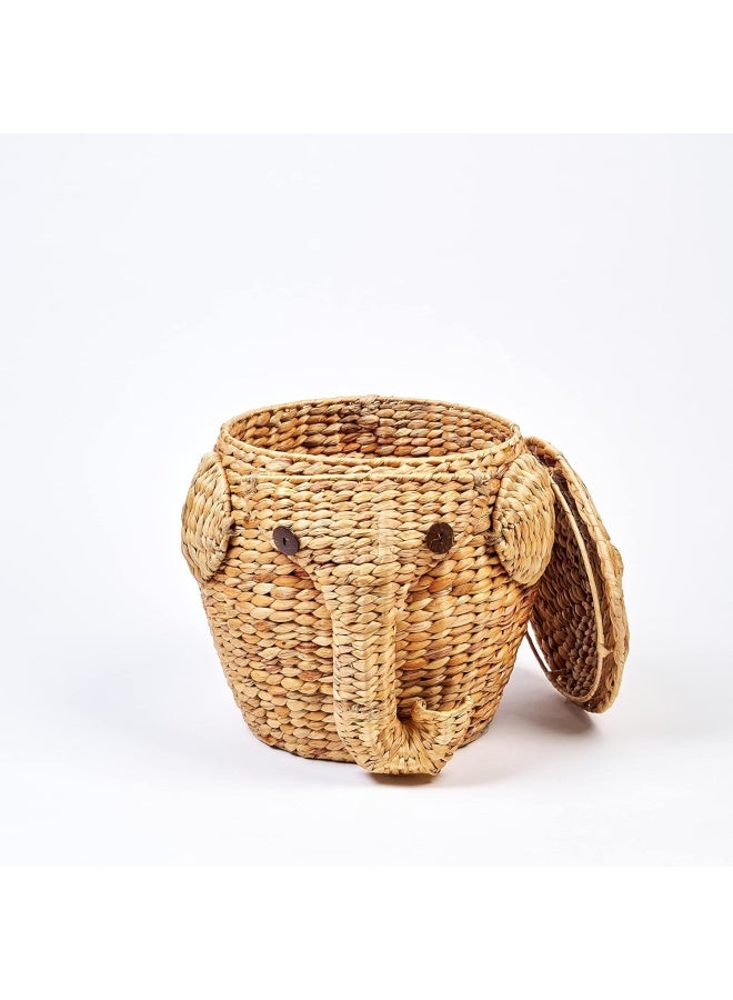 Homesmiths Elephant Shape Water Hyacinth Storage Basket Dia-40 x H40 cm