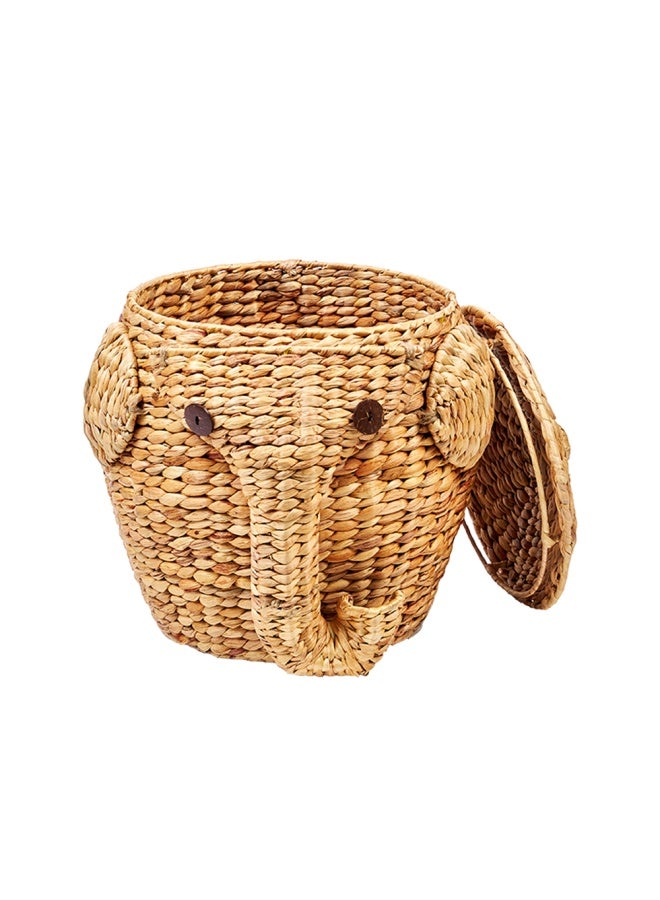 Homesmiths Elephant Shape Water Hyacinth Storage Basket Dia-40 x H40 cm