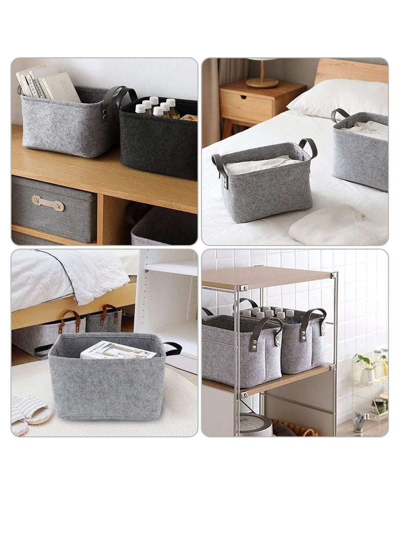 Large Felt Storage Basket, Open Fabric Bins Foldable Organizer Box, with Handles for Closet, Clothing, Toys, Books, Office Products