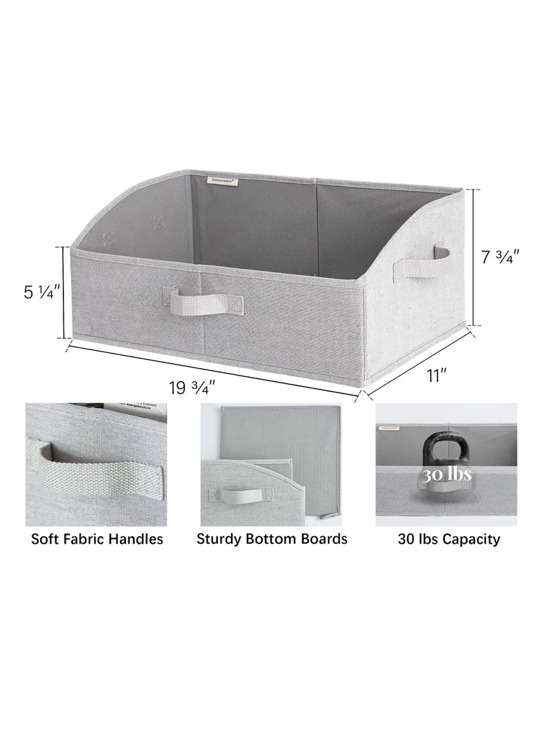 Closet Storage Bins, Trapezoid Storage Box with Handles, Foldable Organizer Bins and Baskets for Clothes, Polyester Canvas Bins, Jumbo (19.75