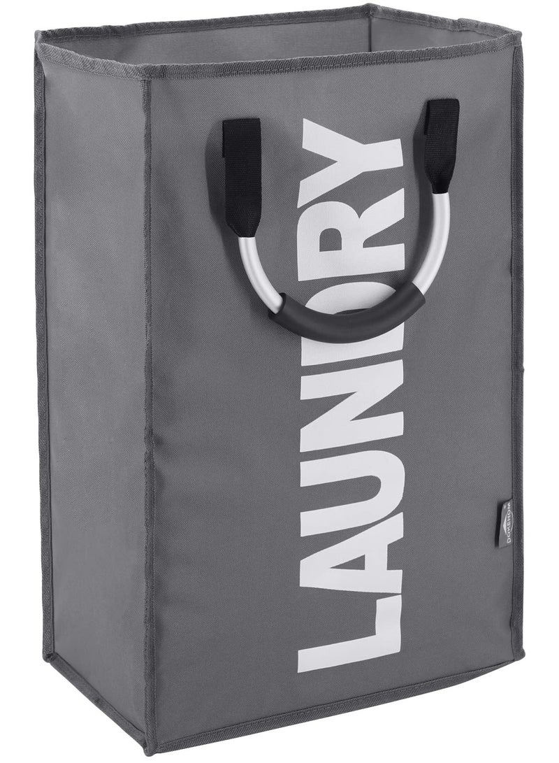 40L Collapsible Laundry Basket, Freestanding Tall Clothes Hamper, Foldable Hamper Basket Bags, Suitable for Bedroom, Bathroom, Laundry Room (Dark Grey)