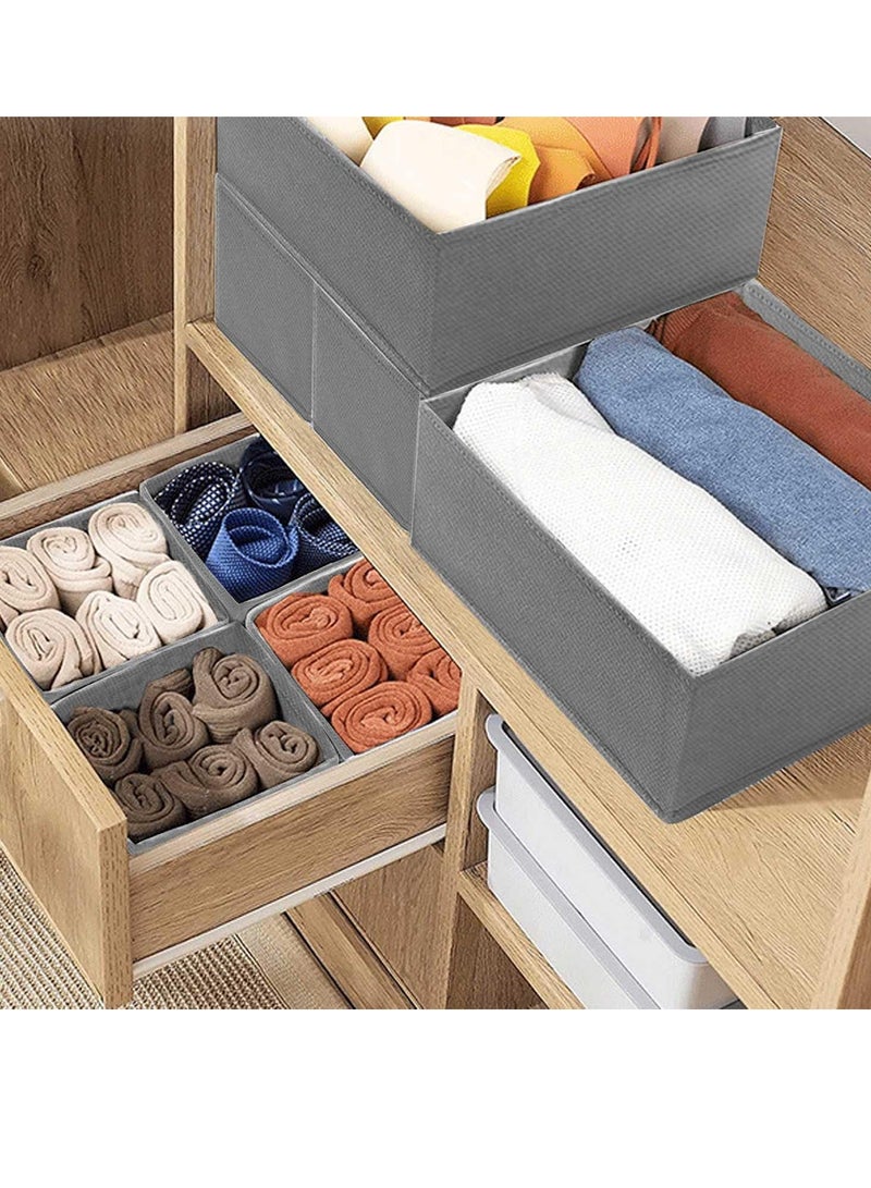 Clothes Drawer Organizer, Foldable Drawer Organizer for Clothing, Underwear Drawer Organizer, Closet Organizer and Storage Box for Clothes, Underwear, Bras, Ties, Socks (8 Pack)