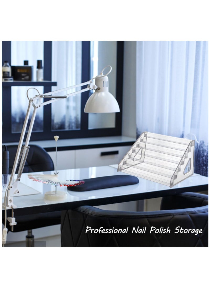 Nail Polish Organizer Bottle, 2Pcs Acrylic Nail Polish Makeup Holder Of 7 Layers, Clear Display Stand Rack For Storage Finger Nail Polish Gel Polish Eyeglasses Essential Oils