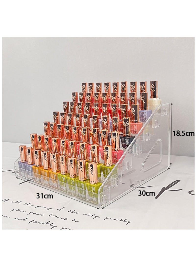 Nail Polish Organizer Bottle, 2Pcs Acrylic Nail Polish Makeup Holder Of 7 Layers, Clear Display Stand Rack For Storage Finger Nail Polish Gel Polish Eyeglasses Essential Oils