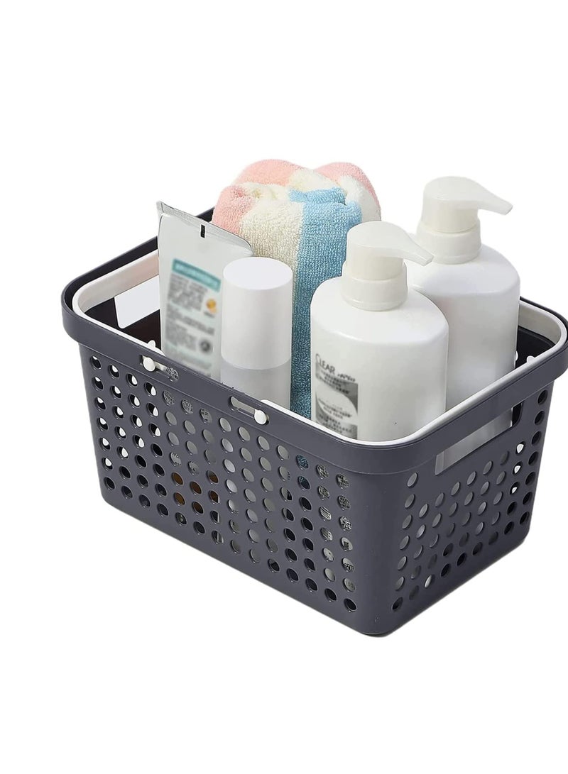 Plastic Portable Storage Organizer CaddyPortable Shower Caddy Tote Portable Storage Bins with HandlesCleaning Caddy for BathroomCollege DormKitchenBedroom deep blue Small