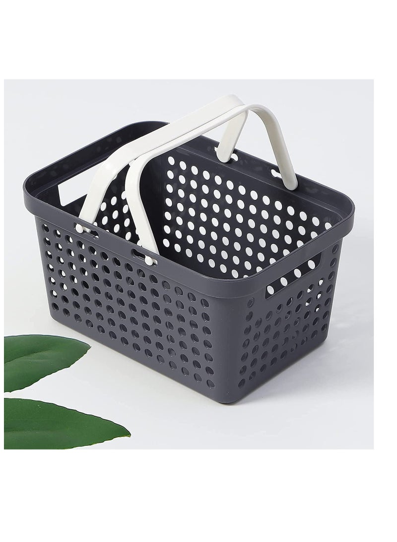 Plastic Portable Storage Organizer CaddyPortable Shower Caddy Tote Portable Storage Bins with HandlesCleaning Caddy for BathroomCollege DormKitchenBedroom deep blue Small