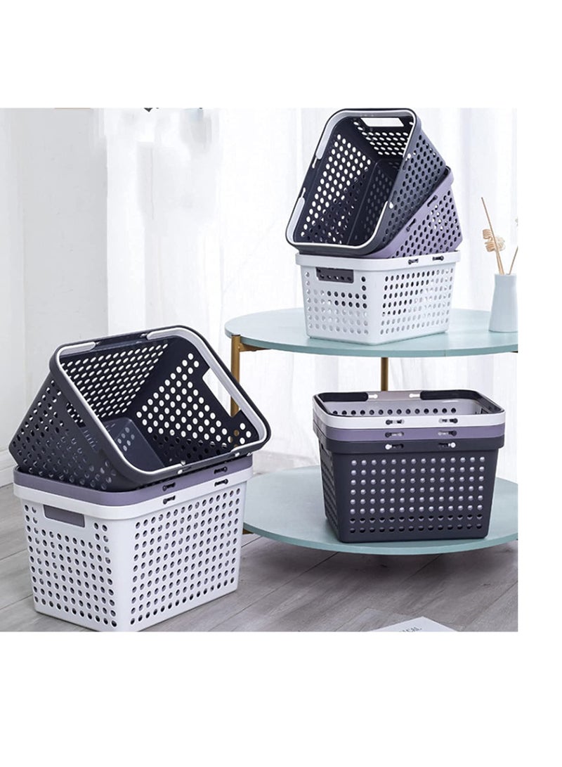 Plastic Portable Storage Organizer CaddyPortable Shower Caddy Tote Portable Storage Bins with HandlesCleaning Caddy for BathroomCollege DormKitchenBedroom deep blue Small