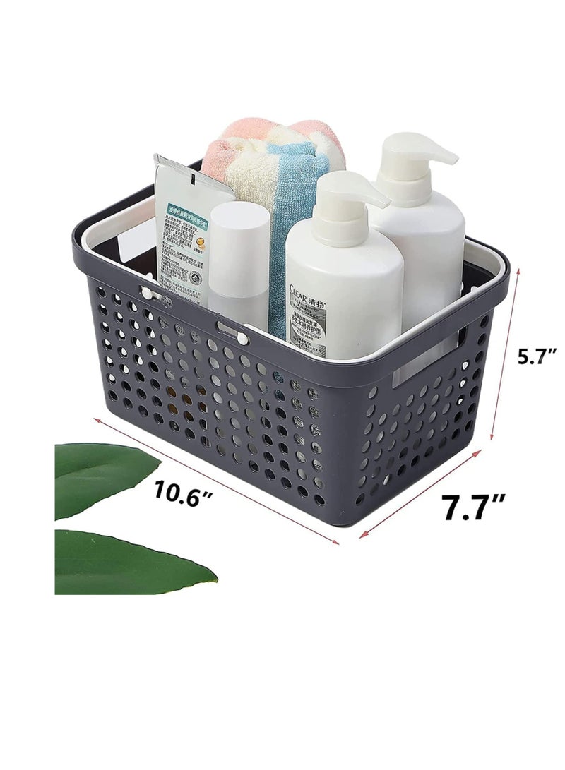 Plastic Portable Storage Organizer CaddyPortable Shower Caddy Tote Portable Storage Bins with HandlesCleaning Caddy for BathroomCollege DormKitchenBedroom deep blue Small
