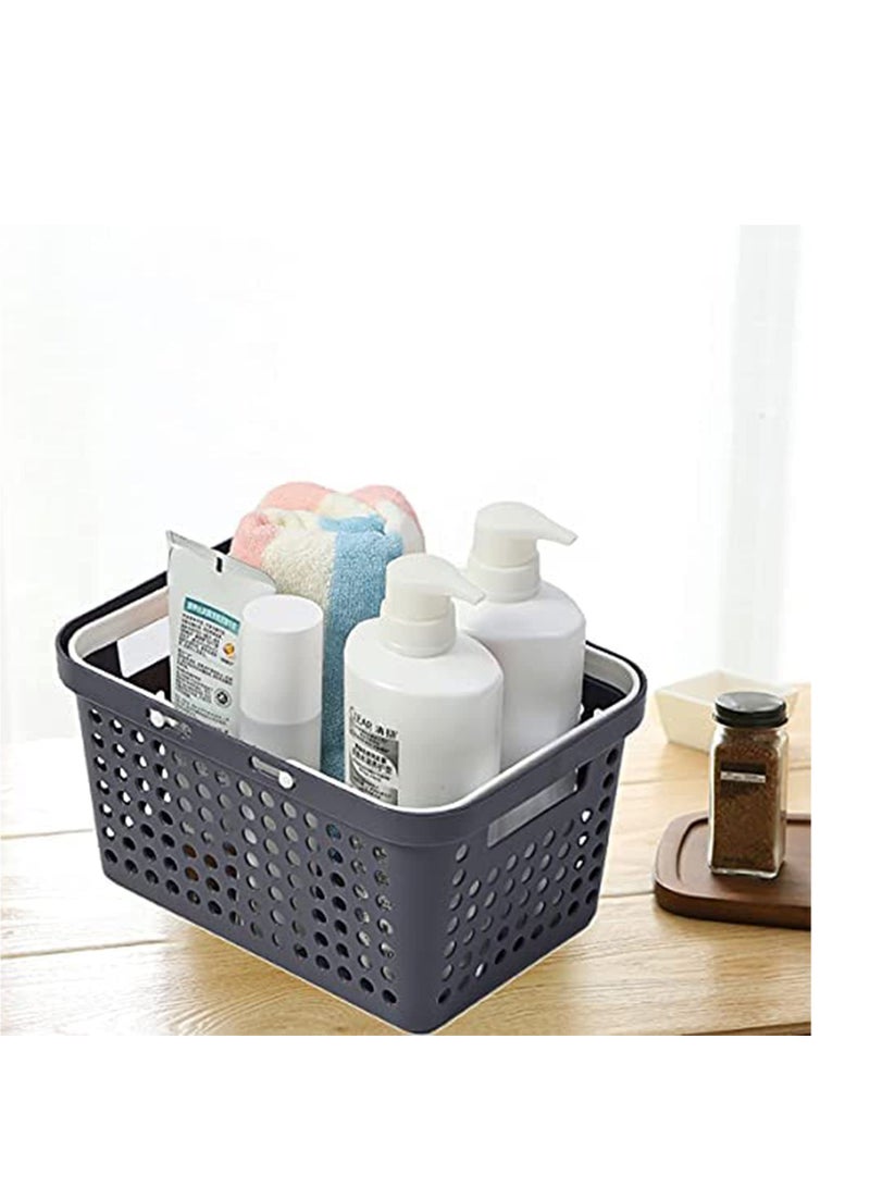 Plastic Portable Storage Organizer CaddyPortable Shower Caddy Tote Portable Storage Bins with HandlesCleaning Caddy for BathroomCollege DormKitchenBedroom deep blue Small