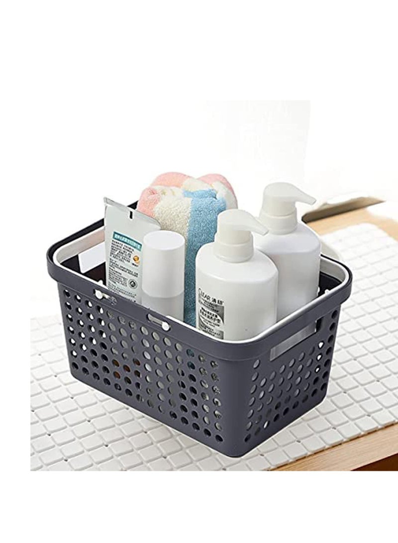 Plastic Portable Storage Organizer CaddyPortable Shower Caddy Tote Portable Storage Bins with HandlesCleaning Caddy for BathroomCollege DormKitchenBedroom deep blue Small
