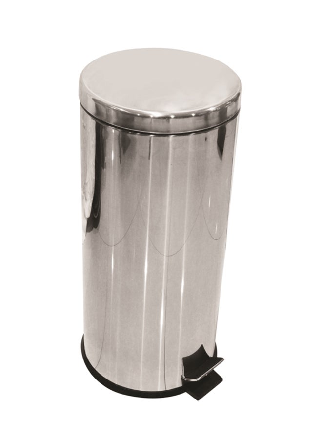 Stainless Steel Dust Bin Metallic Silver 40Liters