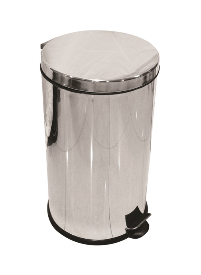 Stainless Steel Dust Bin Metallic Silver 20Liters