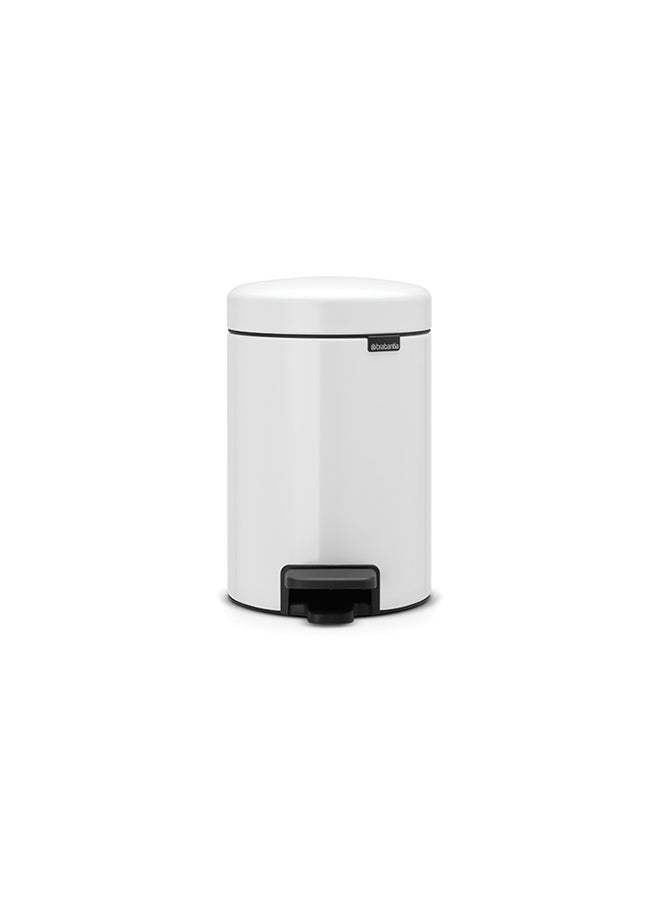 Pedal Bin Newicon With Plastic Inner Bucket White 3Liters