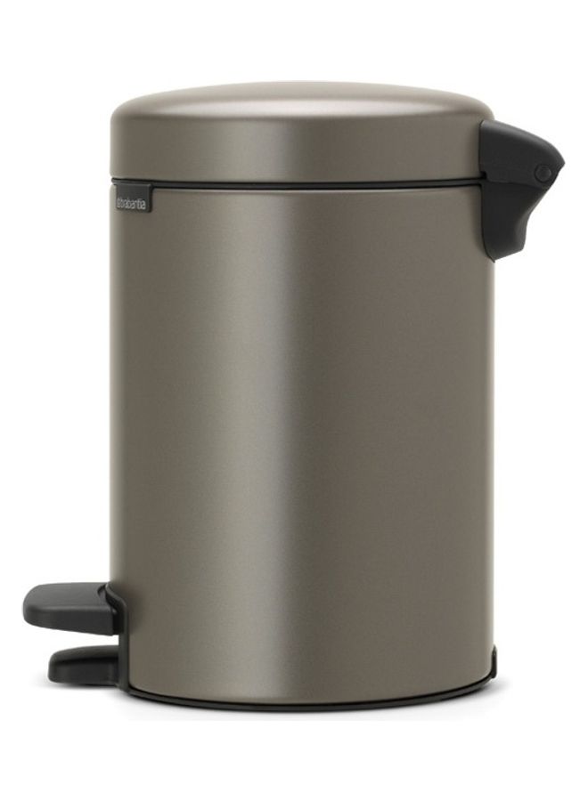 Pedal Bin Newicon With Plastic Inner Bucket Platinum 3Liters