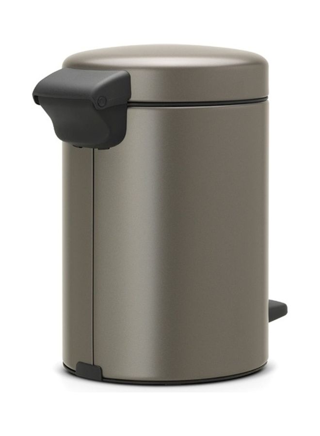 Pedal Bin Newicon With Plastic Inner Bucket Platinum 3Liters