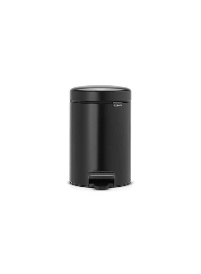 Pedal Bin Newicon With Plastic Inner Bucket Matt Black 3Liters