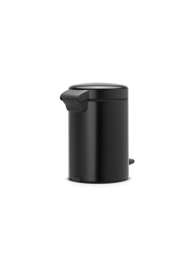 Pedal Bin Newicon With Plastic Inner Bucket Matt Black 3Liters