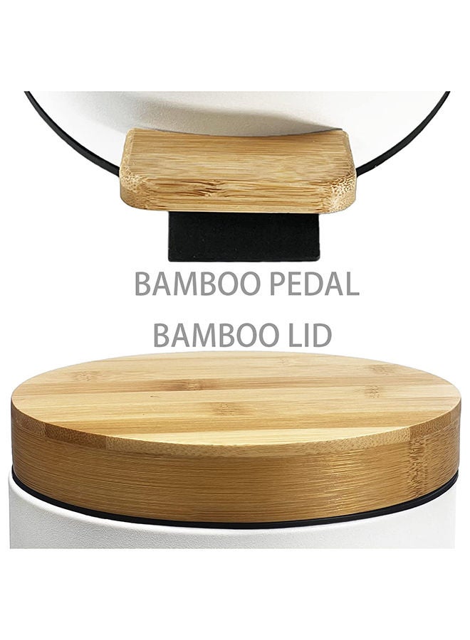 Orchid 5L Bamboo lid Pedal Dustbin With Soft-Close