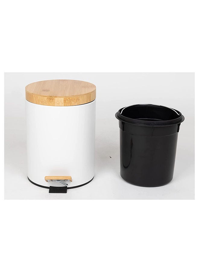 Orchid 5L Bamboo lid Pedal Dustbin With Soft-Close