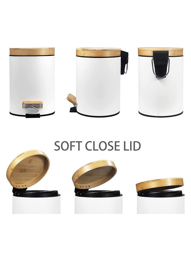 Orchid 5L Bamboo lid Pedal Dustbin With Soft-Close