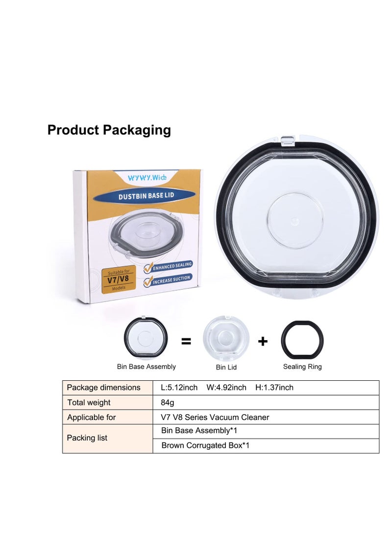 Dust Bin Lid, Compatible with Dyson Vacuum Cleaner V7 V8 Models Dust Bin Door, Dust Bucket Cover, Dust Box, Trash Bin Base Lid Replacement Parts
