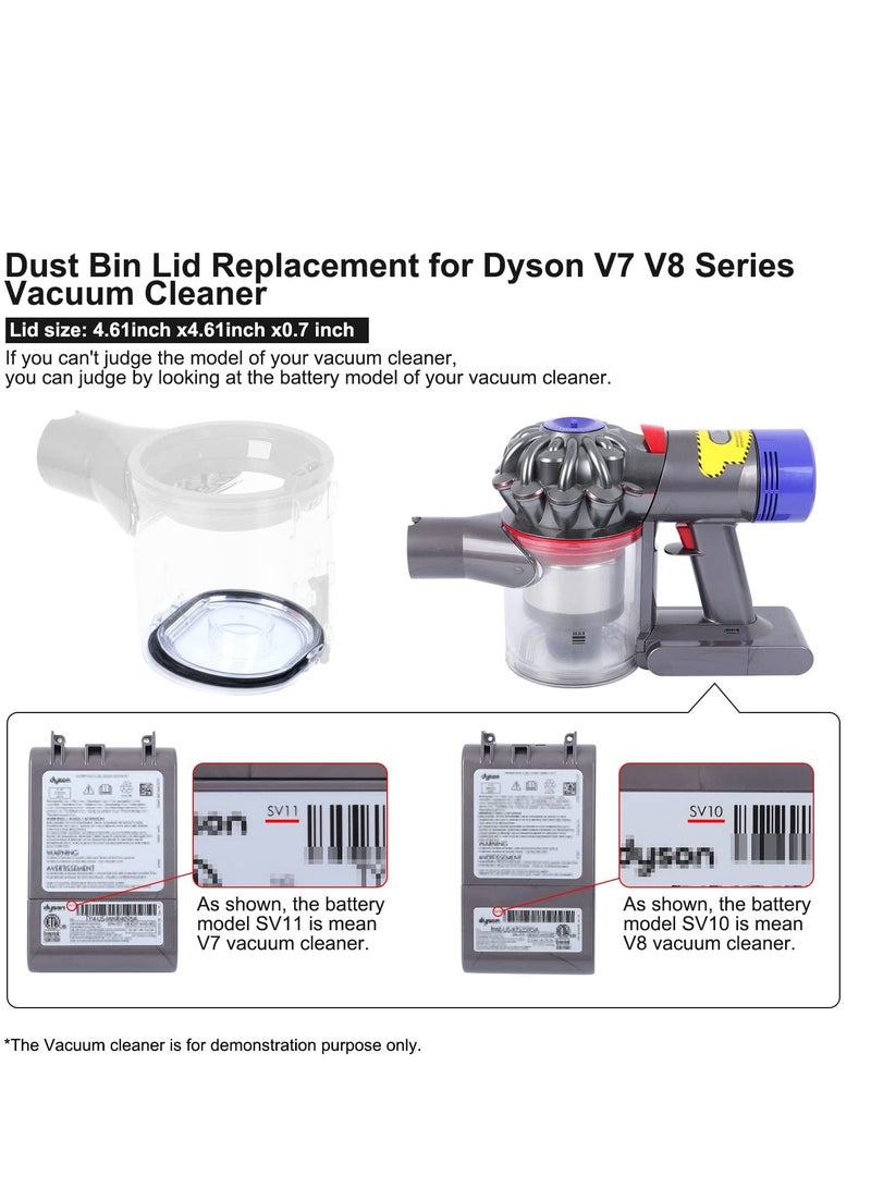 Dust Bin Lid, Compatible with Dyson Vacuum Cleaner V7 V8 Models Dust Bin Door, Dust Bucket Cover, Dust Box, Trash Bin Base Lid Replacement Parts
