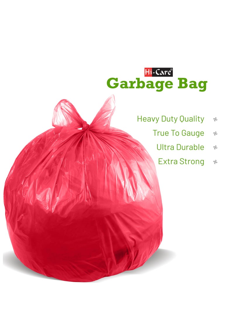 (Pack of 100 Bags)  Garbage Bag Red 80x110cm 30 Micron Heavy Duty Oxo Biodegradable Plastic Bag Large Trash Bags Dustbin Bags Waste Bag Office Bag Strong And Durable Bin Bag Garbage Bag Large