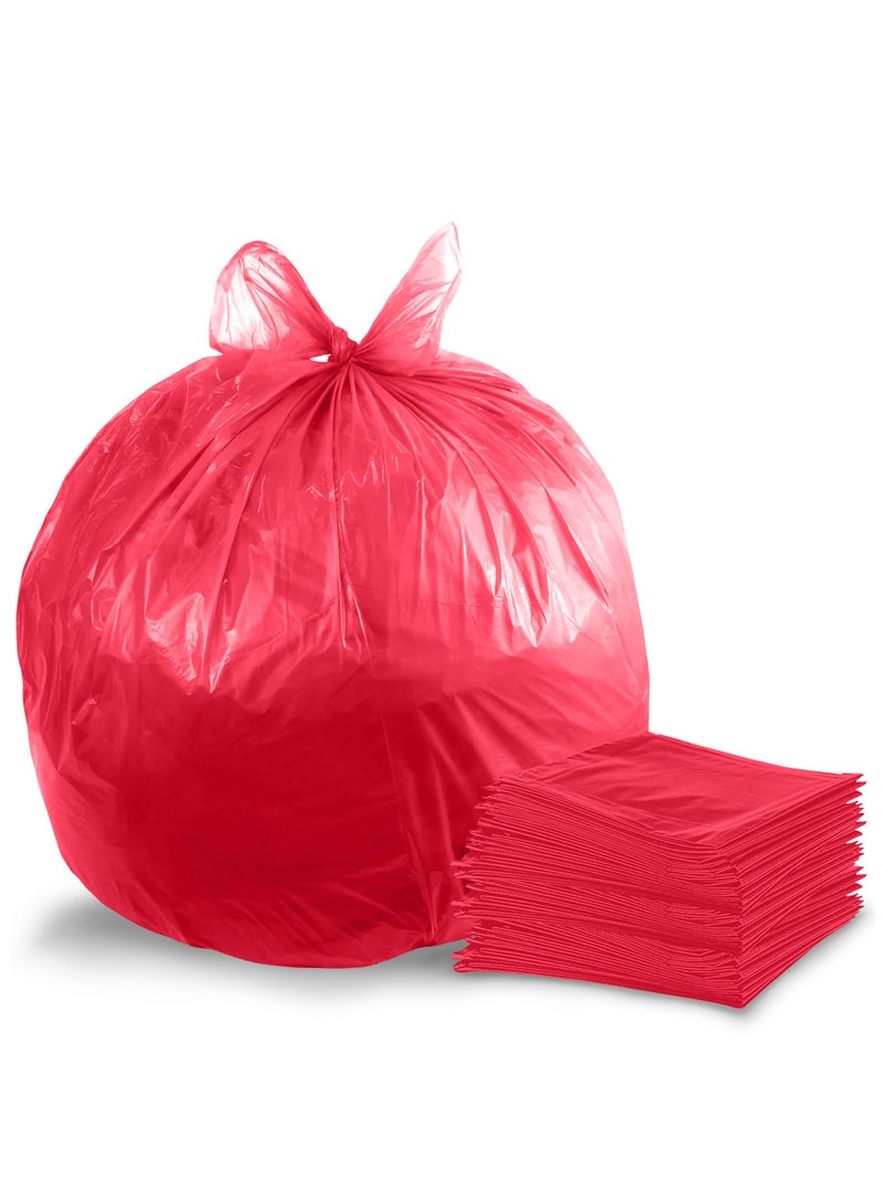 (Pack of 100 Bags)  Garbage Bag Red 80x110cm 30 Micron Heavy Duty Oxo Biodegradable Plastic Bag Large Trash Bags Dustbin Bags Waste Bag Office Bag Strong And Durable Bin Bag Garbage Bag Large