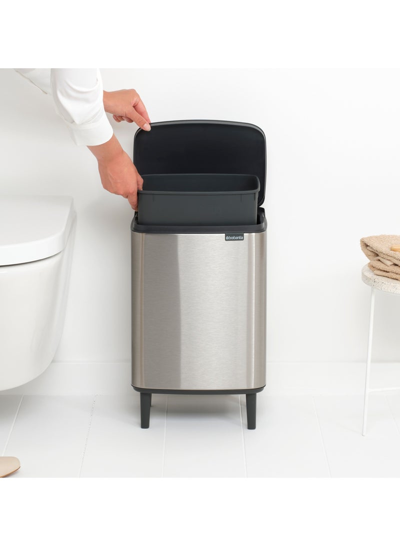 Bo Waste Bin HI 12L - Matt Steel Fingerprint Proof