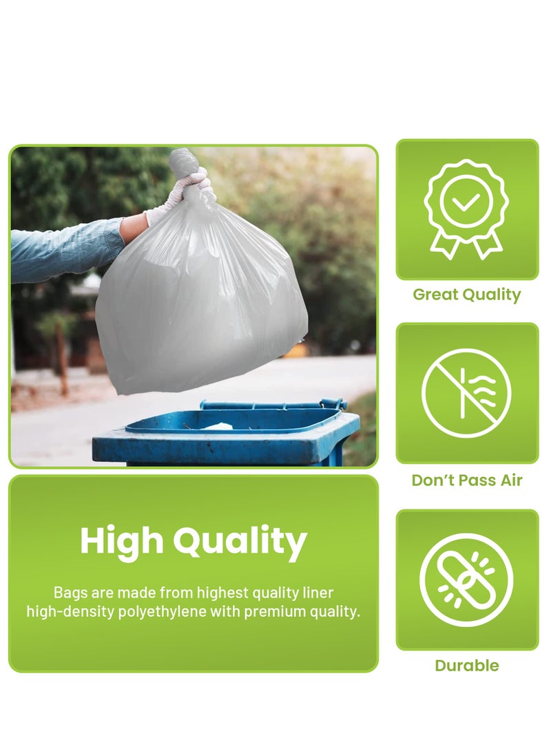 {Pack of 100 Bags} Garbage Bag White 80x110cm 30 Micron Heavy Duty Oxo Biodegradable Plastic bag Large Trash Bags Dustbin Bags Waste Bag Office Bag Strong And Durable Bin Bag Garbage Bag Large