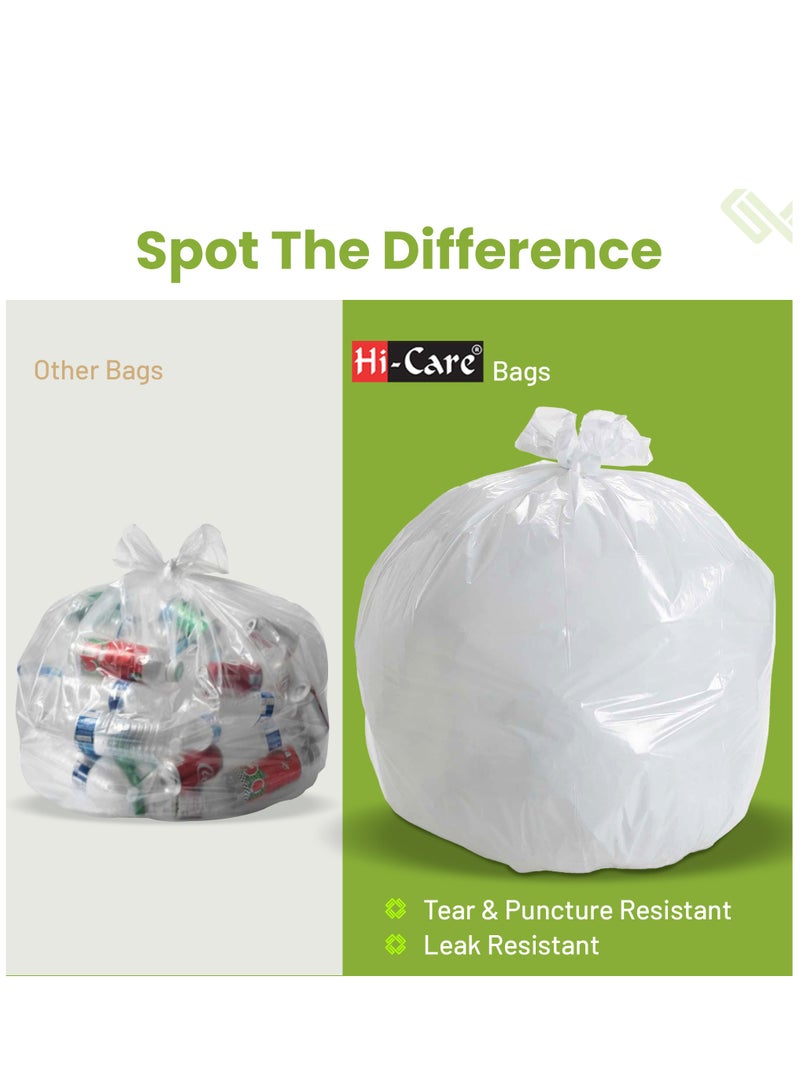 {Pack of 100 Bags} Garbage Bag White 80x110cm 30 Micron Heavy Duty Oxo Biodegradable Plastic bag Large Trash Bags Dustbin Bags Waste Bag Office Bag Strong And Durable Bin Bag Garbage Bag Large