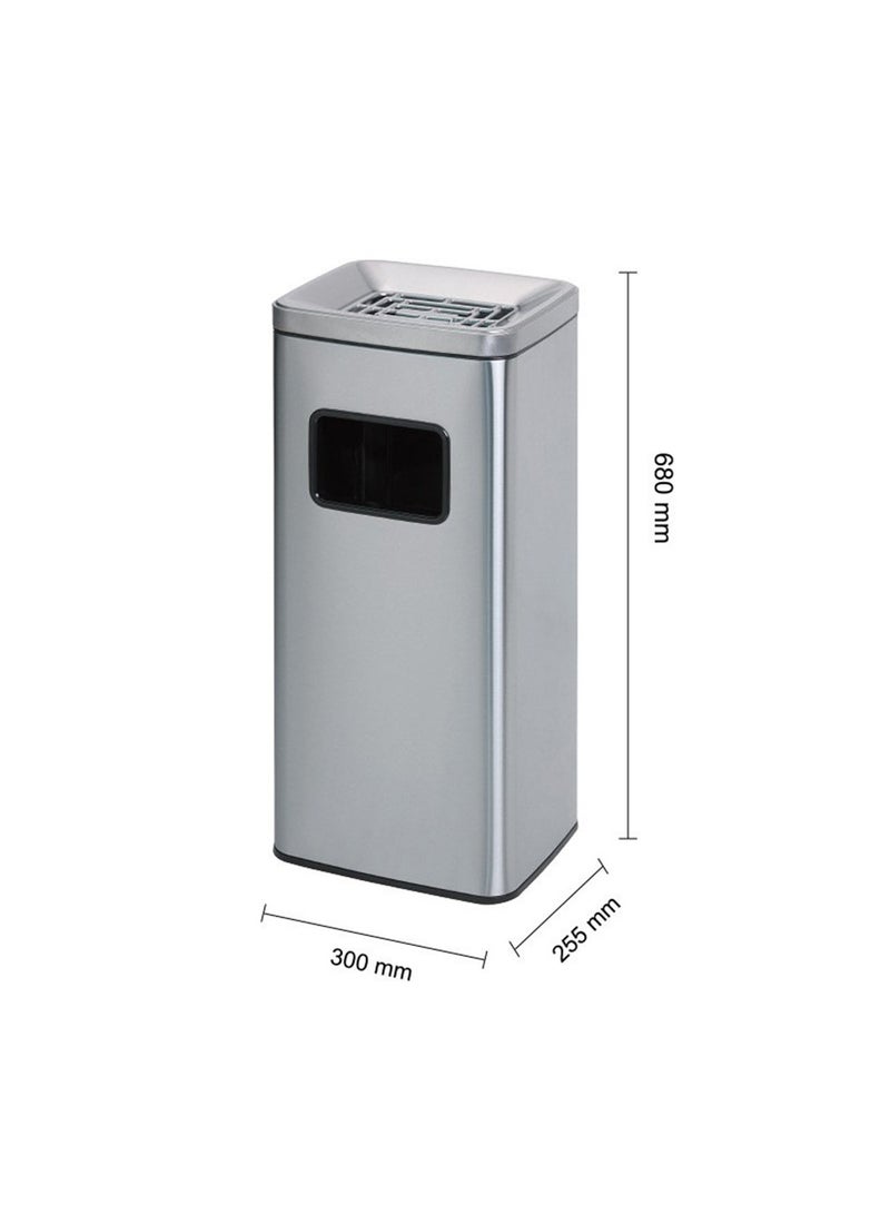 Stainless Steel Trash Can with Lid, Commercial Indoor Outdoor Garbage Can Waste Bin with Removable Inner Bucket, Metal Trash Receptacle Waste Container for Office, Restaurant, Hotel