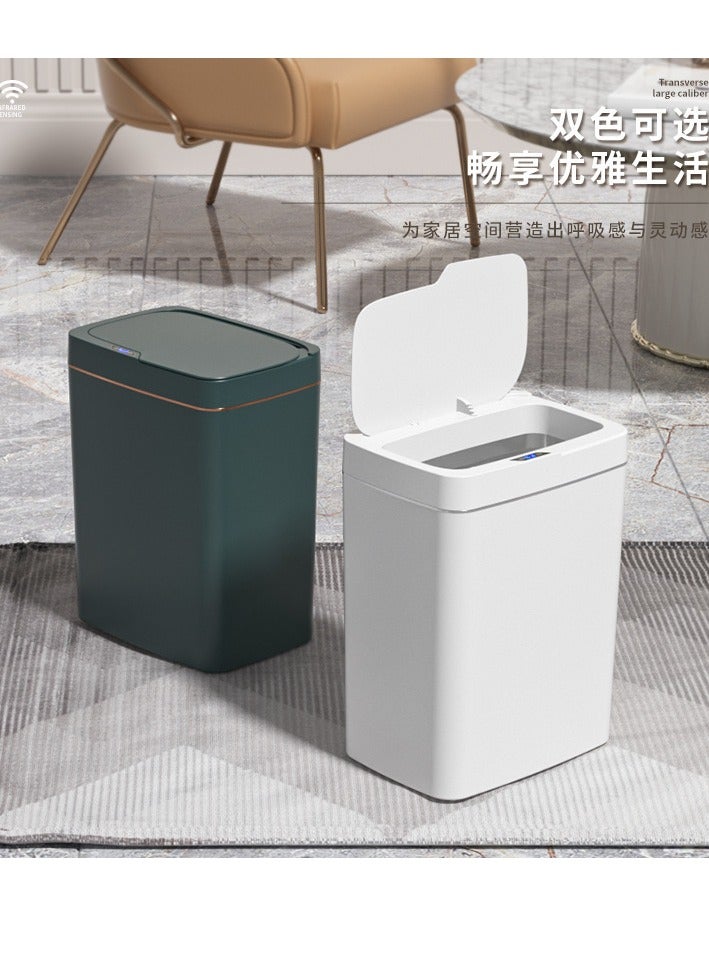 Bathroom Trash Can 18L Waterproof Motion Sensor Small Bathroom Trash Can with Lid Slim Plastic Narrow Bedroom Garbage Can