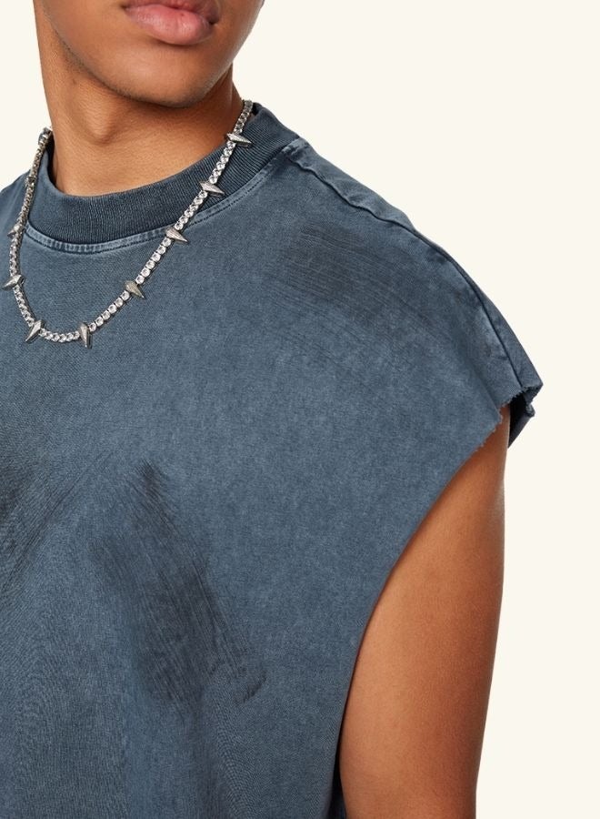 Unisex Summer Casual Sleeveless Relaxed Fit Crew Neck T-shirt