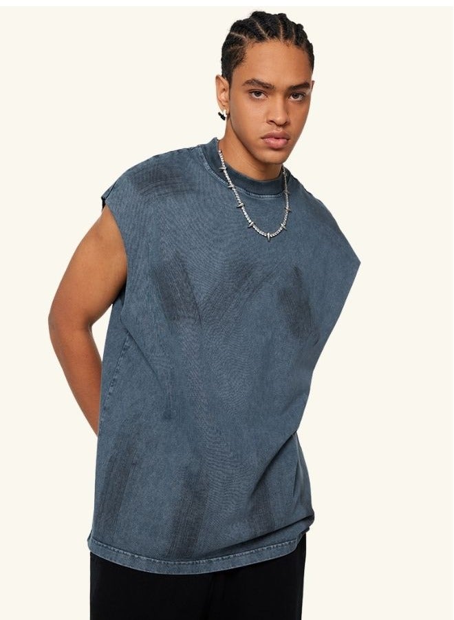 Unisex Summer Casual Sleeveless Relaxed Fit Crew Neck T-shirt