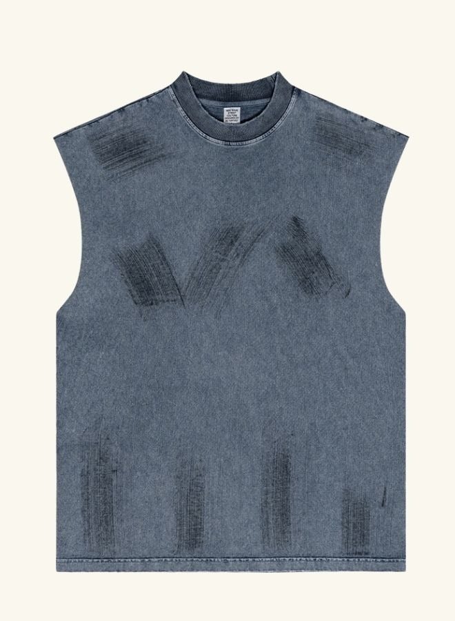 Unisex Summer Casual Sleeveless Relaxed Fit Crew Neck T-shirt