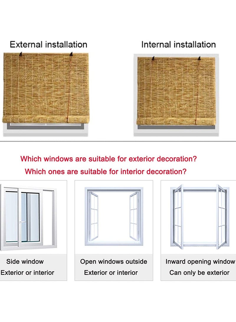 Bamboo Blind With Accessories Window Covering Roller Bamboo Blind Hanging Window Bamboo Blinds Blind-Bamboo Roll Up Shades Sun Shade for Patio Reed Curtains