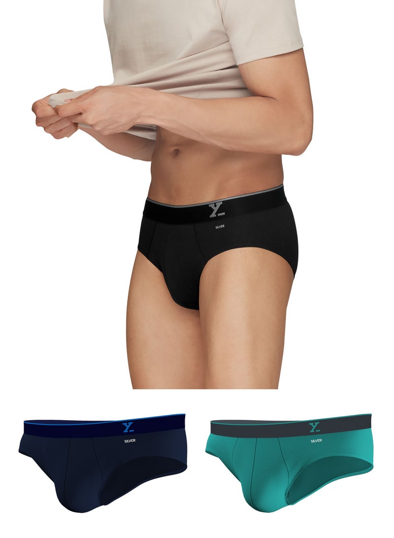 Pack of 3 Traq Anti-bacterial Odour-free cotton Solid Men Brief